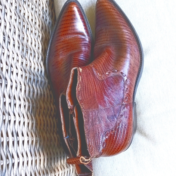 GIANNI BINI LIZARD SKIN ZIP BOOTS - Picture 3 of 4